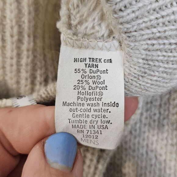 L.L Bean Vintage High Trek Yarn Full Zip Vest Front Mens Gray Size Medium - Picture 3 of 4